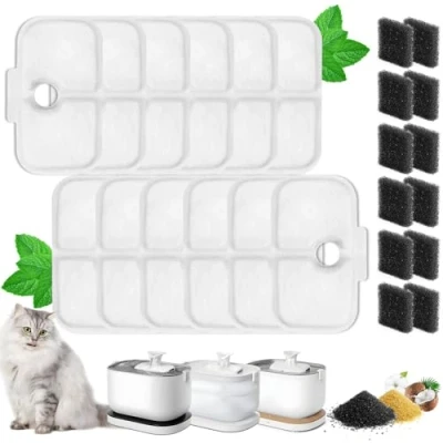 Imagen de Filtros Fuente Gatos Filtro para 12 Piezas de Agua con Resina y Carbón Activo Compatibles Dockstream PLWF005, PLWF115, PLWF105