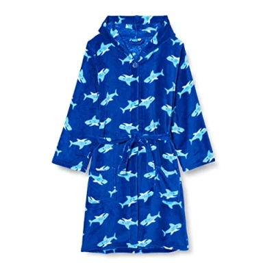 Imagen de Playshoes Fleece bademantel Hai, Albornoz Unisex niños, Azul (Original 900), 110 116