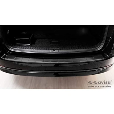 Imagen de Avisa Protector del Parachoques Trasero Inoxidable Negro Compatible con Skoda Octavia IV Kombi 2020 (Incl. RS, excl. Scout) &#039;Ribs&#039;