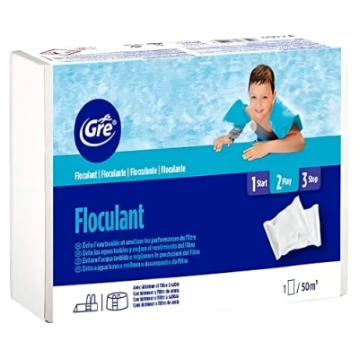 Imagen de Gre 76044 FLOCCULANTE 1 kg, 8 Cartridges of 125 g Only FOR Sand Filters