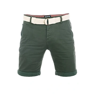 Imagen de riverso RIVHenry Pantalones Cortos Chinos Bermudas Cortos, 98% algodón, Azul, Claro Marino, Rojo, Verde, Naranja, Beige, Gris, W30 W42 Cypress Green W33