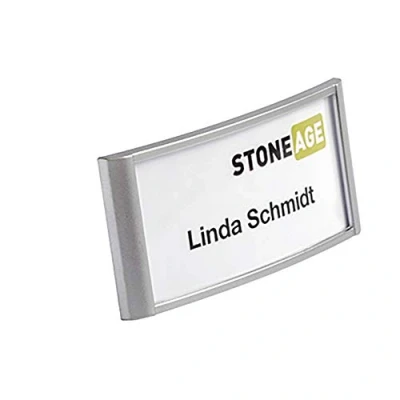 Imagen de Durable 854223 Portanombres Clásico con imán, 34 x 74 mm, 10 piezas, plata