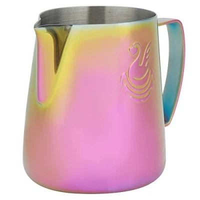Imagen de Jarra de espuma leche acero inoxidable Café Capuchino Latte Art Barista Jarras vapor Taza Crema con leche(400 ml)
