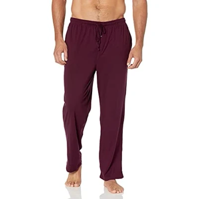 Imagen de Amazon Essentials Pantalón de Pijama Punto algodón Hombre, Burdeos, XXL