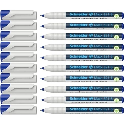 Imagen de Schneider OHP 221 Rotulador para pizarra (10 unidades, 0,4 mm, no permanente, tinta azul)