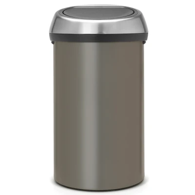 Imagen de Brabantia Touch Mecanismo de Apertura con un Toque Cubo Basura, 60L, Color Platinum Tapa Acero Mate Anti Huellas