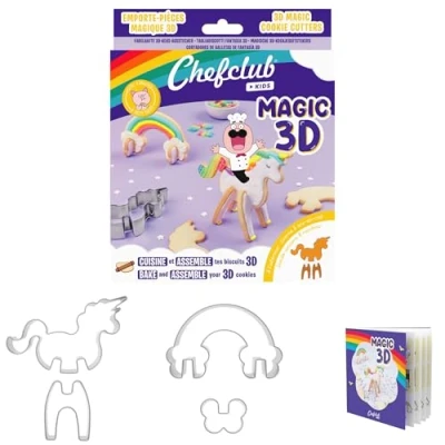 Imagen de Chefclub Kids Cortador de galletas unicornio y arco iris 3D