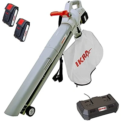 Imagen de IKRA 3en1 Aspirador soplador triturador a batería ICBV 2/20, Incl. 2X y Doble Cargador rápido Gris