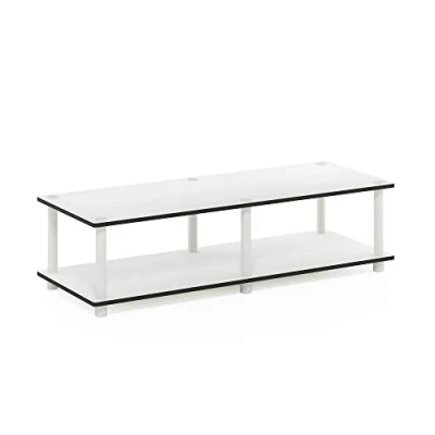Imagen de Furinno Soportes de TV sin Herramientas, White/White, Wide 41.3&quot;(W) x10.9(H) x15.6(D)