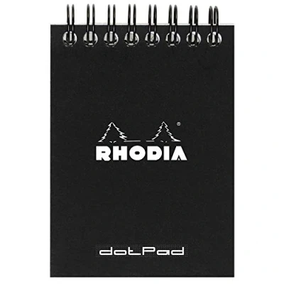 Imagen de Rhodia 115039C Cuaderno (A7, doble espiral, punto, 80 hojas), color negro