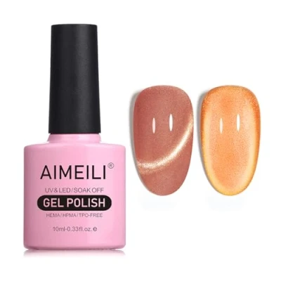 Imagen de AIMEILI 9D Ojo de Gato Esmaltes Semipermanentes para Uñas Sin crueldad Vegano Libre HEMA Magnético Soak Off UV LED Permanentes Esmalte 10ml，724