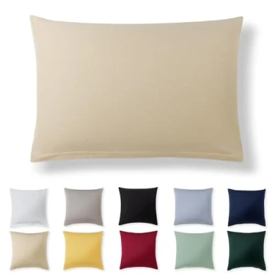 Imagen de Alreya Funda de Almohada 100% Algodón Jersey 40 x 60 cm Beige Cojín para Cama 40x60 sofá hipoalergénica
