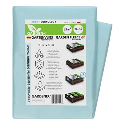 Imagen de GARDENIX® 15 m² Vellón de protección contra Congelación para Primavera, Alta estabilización UV, Permeable al Agua, Cubierta Primavera Plantas (3m x 5m)