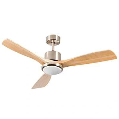 Imagen de THINIA HOME Ventilador de Techo con Luz LED Silencioso 3 Aspas Madera 56W Potencia Modelo Alaska Negro/Marrón Mando a Distancia y 6 Velocidades Controlables