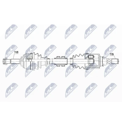Imagen de NTY NPW NS 100 Árbol de transmisión Eje delantero, izquierda 635 Caja cambios manual