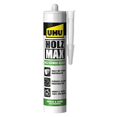 Imagen de UHU madera pegamento Max sin disolventes, cartucho con 380 g, 1 pieza, 48330