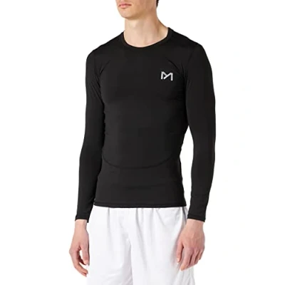 Imagen de MEETYOO Camiseta Compresion Hombre, Ropa Deportiva Manga Larga Base Layers para Running Gym Ciclismo Camisa, Negro, XL