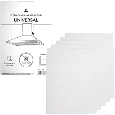 Imagen de Anakel Home Filtros de Papel Universales para Campanas Extractoras I 60x45cm Recortables a medida Ignífugos Resistente