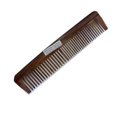 Imagen de SVATV Peine de palisandro hecho a mano para desenredar el pelo cabello grueso, rizado y ondulado, no estático respetuoso del medio ambiente, fabricado en la India S 79A