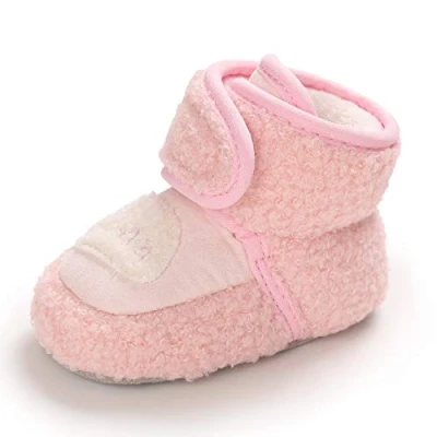 Imagen de MASOCIO Botas Bebe Niño Niña Invierno Botines Botitas Bebé Recién Nacido Pantuflas Zapatillas Casa Patucos Zapatos Primeros Pasos 6 12 Meses Talla 19 Rosa
