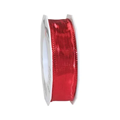 Imagen de Präsent 1422520 609 Cinta con Alambre, Poliéster, Rojo, 25mm 20m