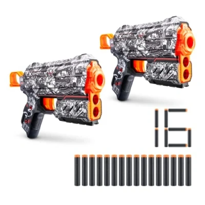 Imagen de Xshot Skins Flux, Illustrate, Foam Dart Blaster (2 Blasters, 16 Darts) Air Pocket Technology, Major Brand Compatible, Toy for Kids, Teens, Adults, Frustration Free Packaging