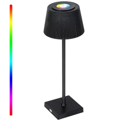 Imagen de Lámpara de Mesa Inalámbrica regulable, Lampara Tactil Táctil Regulable 8 colores USB C Recargable impermeable para Jardín Comedor Dormitorio Balcón Hotel Restaurante (Negro)