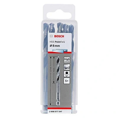 Imagen de Bosch Professional Set de 10 brocas vástago hexagonal PointTeQ, para metal, diámetro: 8 mm, ¼&quot;, accesorios taladro impacto y atornillador