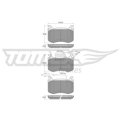 Imagen de TOMEX brakes TX 19 56 Juego de pastillas freno Eje delantero con contacto avisador desgaste accesorios ALFA ROMEO: Giulia Berlina