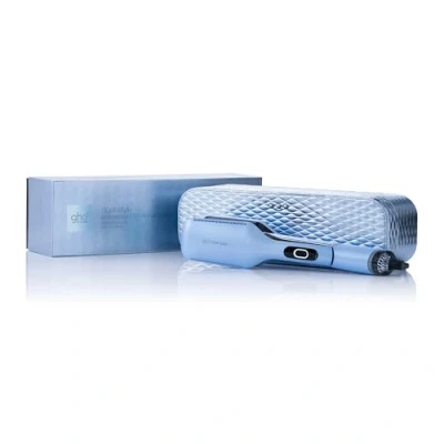 Imagen de ghd duet style Iced Luxe Collection Plancha de pelo y secador 2 en 1 mojado a peinado con cofre regalo, tecnología Air Fusion, edición limitada 2024, color azul gélido