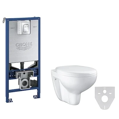 Imagen de GROHE 39597000 Rapid SLX 39596000 Elemento para WC, 1,13 m de Altura, Incluye alimentación y conexión Agua Ducha, Inodoro, sin Tubo desagüe, Azul