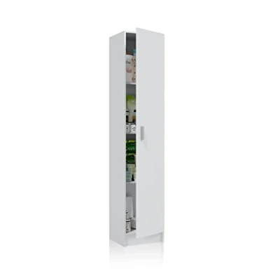 Imagen de duehome Armario Multiusos, 1 Puerta, Columna, Modelo Multi Useful, Acabado en Color Blanco Mate, Medidas: 37 cm (Ancho) x 182 (Alto) (Fondo)