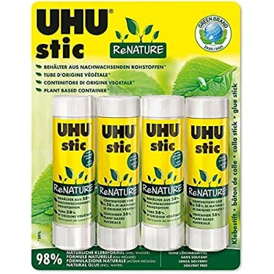 Imagen de UHU stic ReNATURE Pegamento sin disolvente Hecho de 98% ingredientes naturales 4 x 40 g