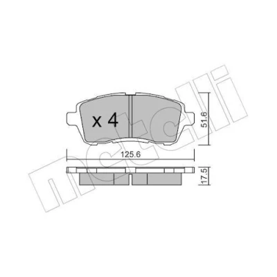 Imagen de metelligroup 22 0793 2 Pastillas de Freno, Made in Italy, Repuestos para Automóviles, Certificación ECE R90, sin Cobre