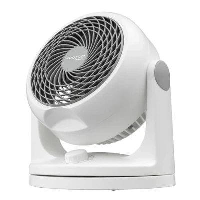 Imagen de Iris Ohyama Woozoo, 23m², Ventilador de mesa, Blanco, 3 velocidades, Oscilación, Silencioso, Potente,Escritorio, Portátil, Sobremesa, Table Fan, Ventoinha para el dormitorio, a oficina, Frio, PCF HD18