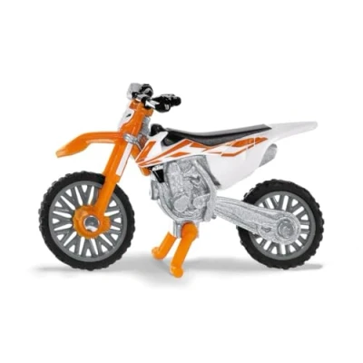 Imagen de siku 1391, Moto KTM SX F 450, Metal/Plástico, Naranja/Blanco, Soporte plegable