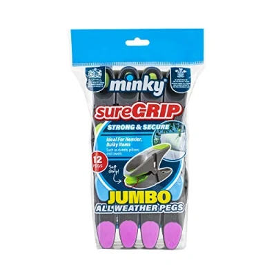 Imagen de Minky Pegs Clavijas SureGrip, Multicolor, 12 Unidades