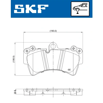 Imagen de SKF VKBP 80370 Juego de pastillas freno preparado para indicador desgaste VOLKSWAGEN: Touareg I, AUDI: Q7