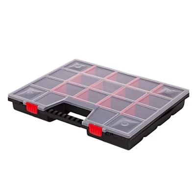 Imagen de Mivos Caja Organizadora de 20&quot; con Tapa Transparente Tornillos e Accesorios 18 Compartimentos para Almacenamiento 490 x 390 65 mm