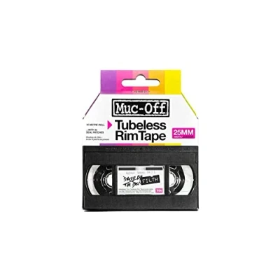 Imagen de Muc Off Tubeless Rim Tape, 25 mm Cinta de Llanta para Ruedas Fondo Adhesivo Sensible a la Presión 10 m con 4 Parches Sellado
