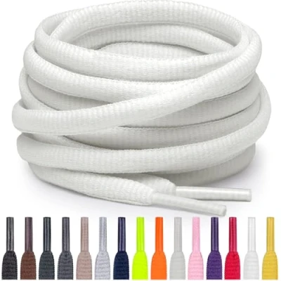 Imagen de Miscly Cordones Atléticos Ovalados Disponibles en Múltiples Longitudes y Colores (Blanco Roto, 69 cm)