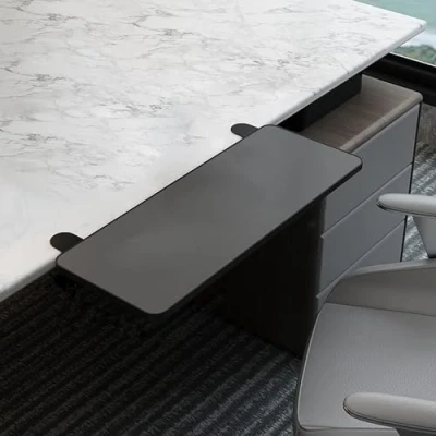 Imagen de SANGOGO Bandeja extensora de Escritorio,Bandeja Escritorio ergonómica,Bandeja Plegable para cajón Teclado,Cajón Teclado,Abrazadera sin perforación (Noir, 75x25cm)