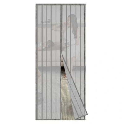 Imagen de Sekey 220x110 cm Cortina Magnética a Prueba de Mosquitos para Puertas Madera, Hierro y Metálicas, Balcón, RV, Cierre Magnético Automático, gris