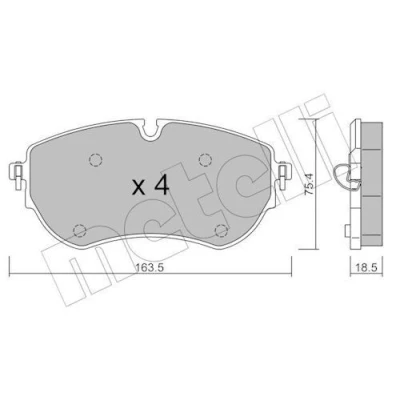 Imagen de METELLI 22 1172 1 Juego de pastillas freno preparado para indicador desgaste VOLKSWAGEN: MULTIVAN T7