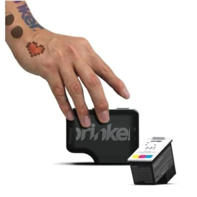 Imagen de Impresora de tatuajes temporales Prinker M Color, personalizados en segundos, resistente al agua y lavable con jabón, compatible Android e iOS, tinta cosmética color incluida.