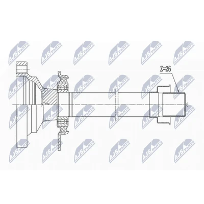 Imagen de Palier, diferencial NTY NPW VW 004R1