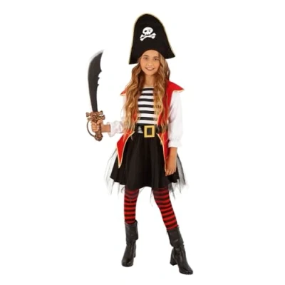 Imagen de Rubies Pirates of Seven Sea Disfraz Piratesa Tutu infantil, Talla M 5 7 años ( S8614 M)