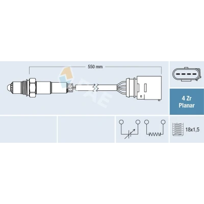 Imagen de FAE 77148 Sonda lambda SEAT: Leon I Hatchback, Ibiza 3, Toledo 2 Limousine, VOLKSWAGEN: Golf 4, New Beetle 4 Variant