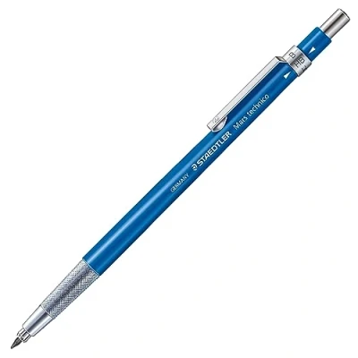 Imagen de STAEDTLER Lápiz de embrague Mars con clip metálico, mina HB, afilador integrado e indicador dureza, color la caña azul