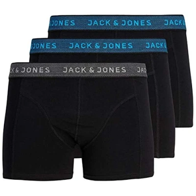 Imagen de Jack &amp; Jones Calzoncillos Tipo bóxer, 3 Unidades, Color Asfalto, océano Hawaiano, XL